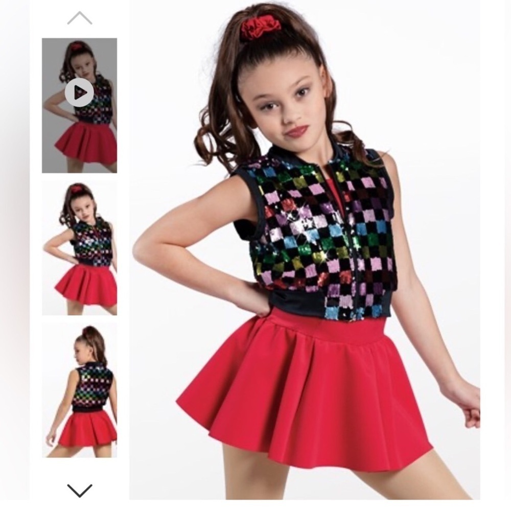 Weissman Studio Exclusive Confetti dance dress with sequin vest & scrunchie